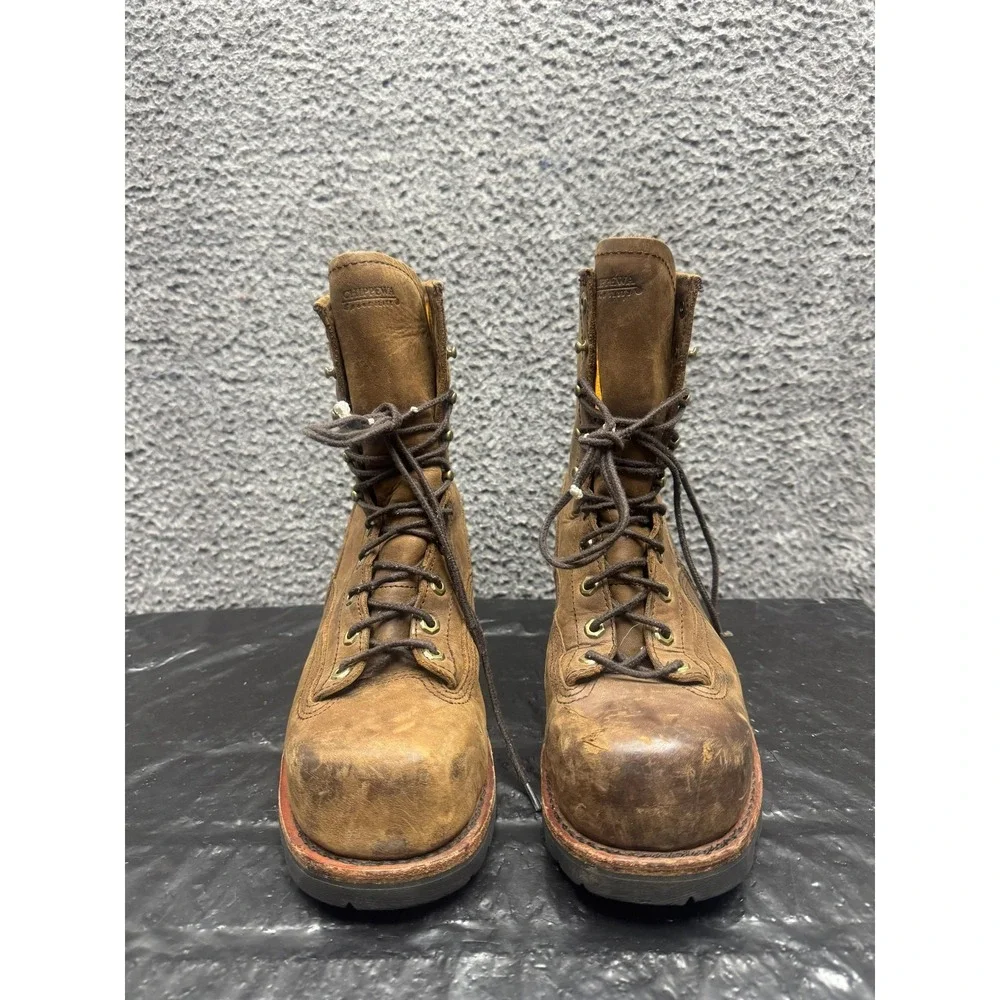 Chippewa Leather‎ Paladin Waterproof Steel Toe Logger Boots Mens Size 10.5W US